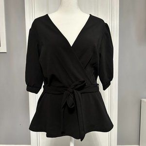 Lipsy Wrap Top Black Size US 8